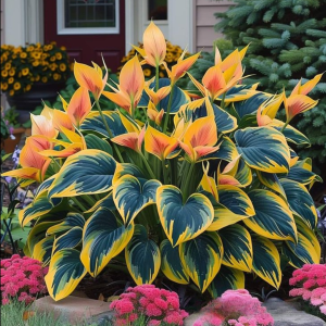 Хоста Флейм Данс купить по цене от 650р. в интернет-магазине «Посадика» с доставкой почтой в в Весьегонске и по всей России – [изображение №1].